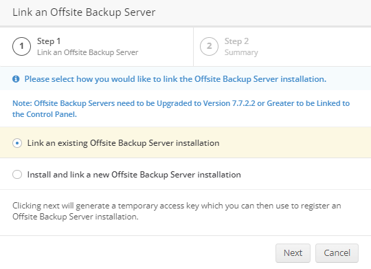 Adding your first Offsite Backup Server to CP – Hornetsecurity ...