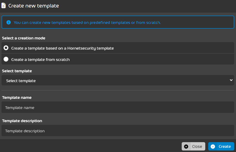 Managing Templates in Tenant Manager – Hornetsecurity KnowledgeBase